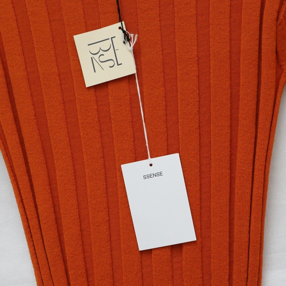 NWT Baserange Adler Sweater Ocra orange ribbed slim fit knit top S merino wool - Picture 8 of 13